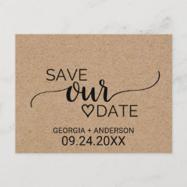 Postal De Anuncios Sencilla Caligrafía Falsa Kraft para Salvar Nuestr