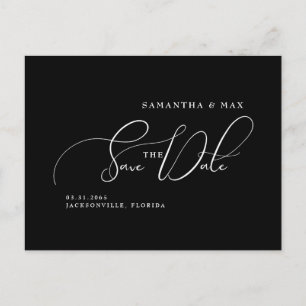 Postal De Anuncios Sencilla pareja fotográfica B/W elegante Guardar l