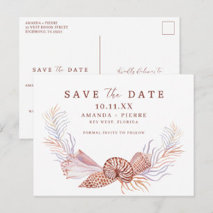 Postal De Anuncios Sencilla Playa de Conchas Boda Save the Date