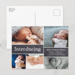 Postal De Anuncios Sencilla presentación de pizarra con múltiples fot