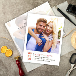Postal De Anuncios Sencilla y elegante boda fotográfica Guardar la ta