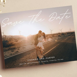 Postal De Anuncios Sencillamente Elegante Foto Texto Blanco Guardar L