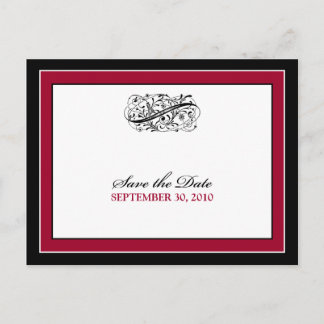 Postal De Anuncios Sencillamente Elegante Negro/Cranberry Guardar la 