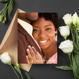 Postal De Anuncios Sencillo Ahorro de Boda con Foto para Guardar la F