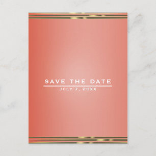 Postal De Anuncios Sencillo Elegante Chic de Raya de Boda Guardar la 