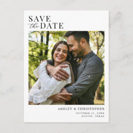 Postal De Anuncios Sencillo Elegante Foto de Boda Guardar la Fecha