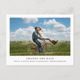 Postal De Anuncios Sencillo Minimalista Foto Boda Cambiar la Fecha