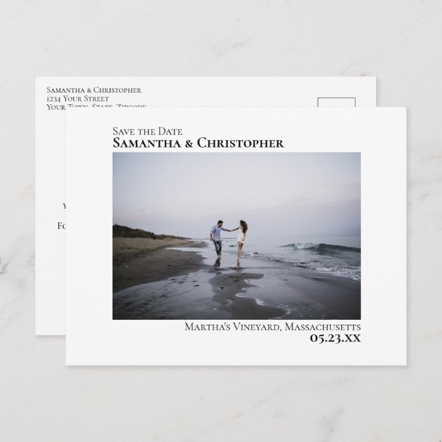 Postal De Anuncios Sencillo Moderno Minimalista Fotografía de Aviso d (Anverso / Reverso)