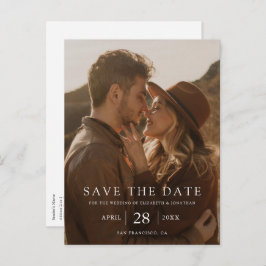 Postal De Anuncios Sencillo Moderno Personalizado Foto de Boda Guarda