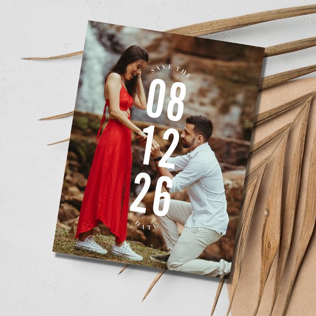Postal De Anuncios Sencillo presupuesto de boda con foto moderna Guar (Simple Modern Photo Budget Wedding Save the Date Postcard)