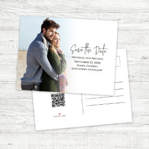 Postal De Anuncios Sencillo Save the Date Foto Boda