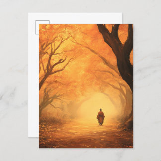 Postal De Anuncios Sendero Zen de Otoño Dorado