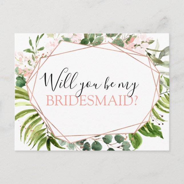 Postal De Anuncios ¿Serás mi dama de honor Eucalyptus Greenerenery? (Anverso)