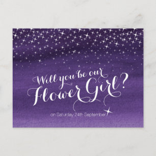 Postal De Anuncios ¿Serás nuestro chica de flores starry sky boda