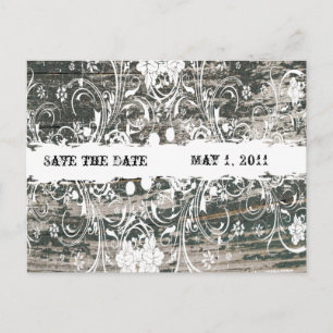 Postal De Anuncios Shabby Vintage Old Wood Save the Date