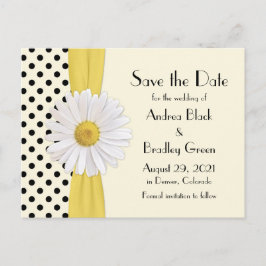 Postal De Anuncios Shasta Daisy Lunares Ahorra la Fecha de Boda