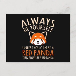 Postal De Anuncios Siempre Ser Un Panda Rojo Mascota Animal Lindo Ama