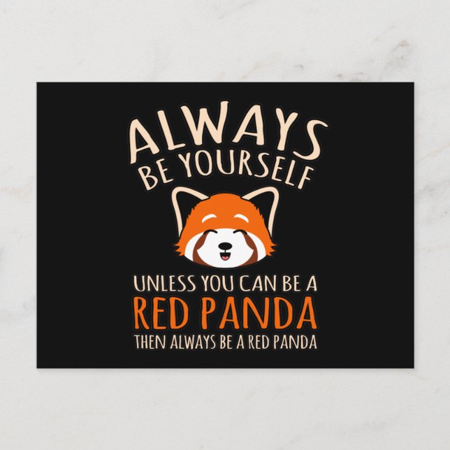 Postal De Anuncios Siempre ser un panda rojo Mascota animal pandas am (Anverso)
