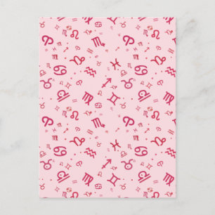 Postal De Anuncios Signo del zodiaco de astrología rosa 