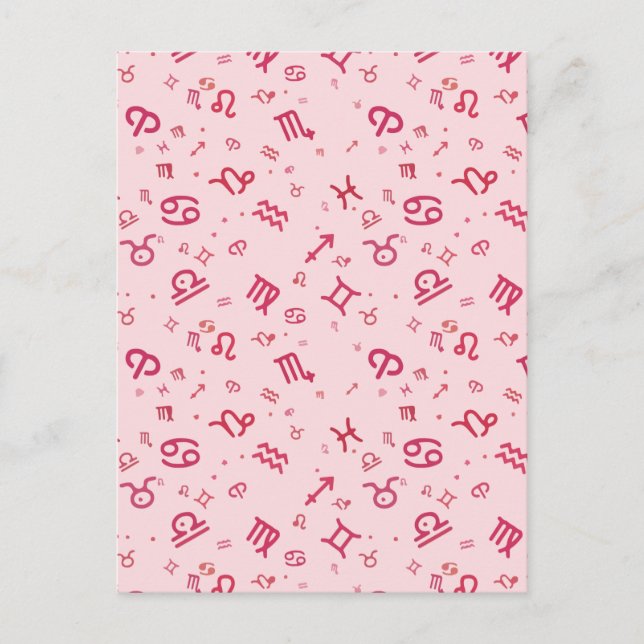 Postal De Anuncios Signo del zodiaco de astrología rosa  (Anverso)
