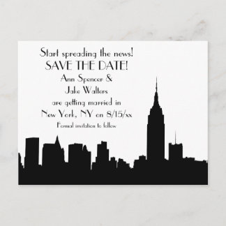 Postal De Anuncios Silueta del cielo negro de la ciudad de Nueva York