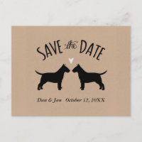 Siluetas de Bull Terrier Boda Save the Date