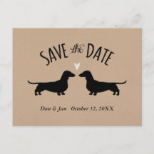 Siluetas de perro Dachshund para boda Save the Dat