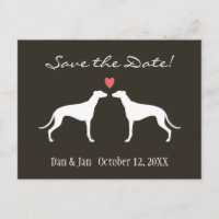 Siluetas de perro galgo Save the Date de boda