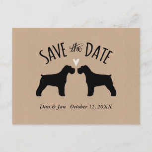 Postal De Anuncios Siluetas de Schnauzer Boda Save the Date