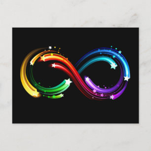 Postal De Anuncios Símbolo de infinito de cometas de arcoíris