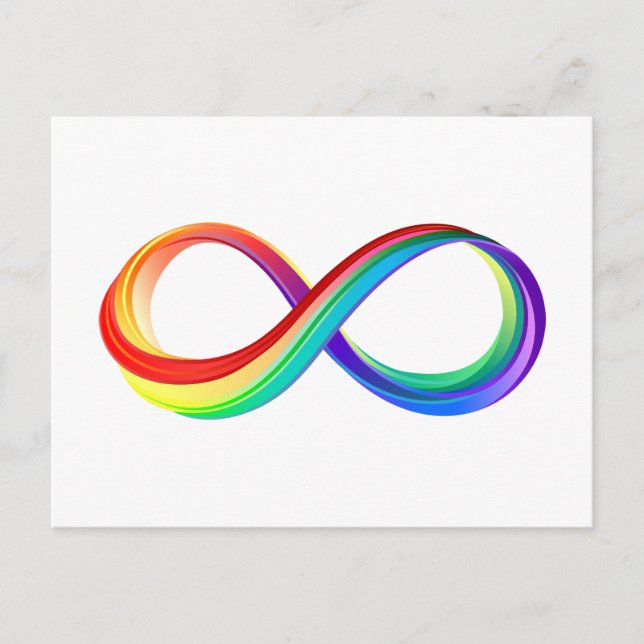 Postal De Anuncios Símbolo infinito arcoiris en capas (Anverso)