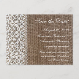 Postal De Anuncios Simple Arpillera y Encaje