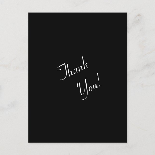 Postal De Anuncios Simple Black and White Thank You (Anverso)