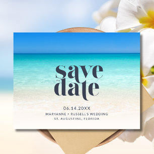 Postal De Anuncios Simple Boda en la playa Salva la fecha