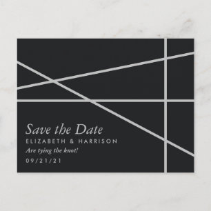 Postal De Anuncios Simple casamiento de estilo geométrico Guardar la 