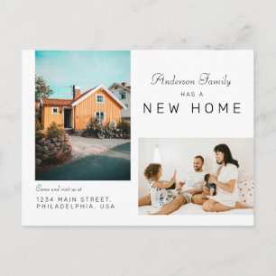 Postal De Anuncios Simple Dos Familias Foto Nuevo Hogar En Movimiento
