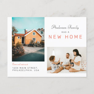 Postal De Anuncios Simple Dos Familias Foto Nuevo Hogar Moviéndose Ro