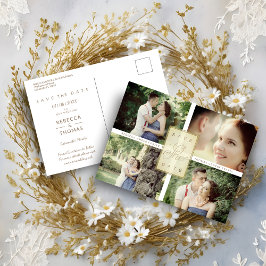 Postal De Anuncios Simple Elegant Four Photos Couple in Love