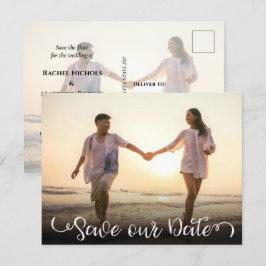 Postal De Anuncios Simple elegante escritura moderna foto guardar la