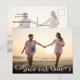 Postal De Anuncios Simple elegante escritura moderna foto guardar la 