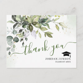 Postal De Anuncios Simple Elegante Eucalipto Graduación Gracias