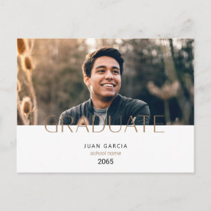 Postal De Anuncios Simple Foto de Graduación de Estudiante