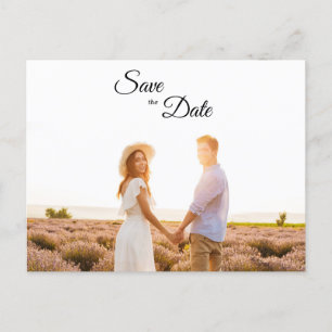 Postal De Anuncios Simple fotografía de caligrafía blanca negra Save 