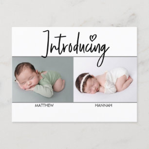 Postal De Anuncios Simple introducción al guión Twins niño y nacimien