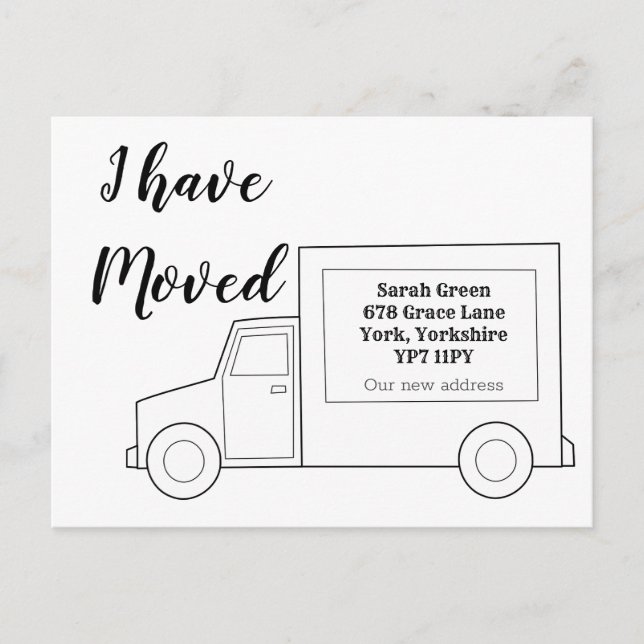 Postal De Anuncios Simple Me He Mudado Mudándose  (Anverso)