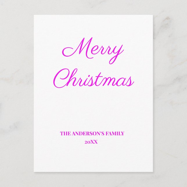 Postal De Anuncios simple minimal añade tu texto christmas personaliz (Anverso)
