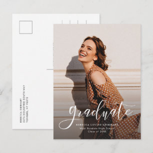 Postal De Anuncios Simple Moderno Script Graduación