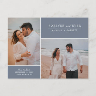 Postal De Anuncios Simple para siempre dos fotos Save the Date   Polv