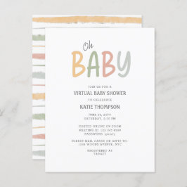 Postal De Anuncios Simple Pastel Oh Baby Virtual Baby Shower