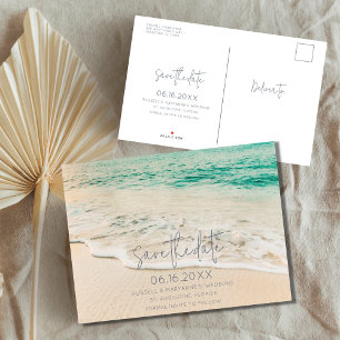 Postal De Anuncios Simple presupuesto de bodas en la playa Guardar la